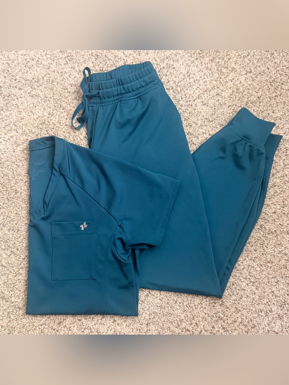 Fit Scrubs XS petite Set In Caribbean Blue